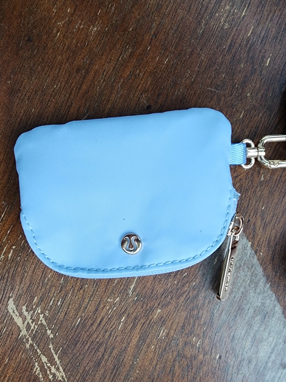 Lululemon Dual Pouch Wristlet Powder Blue Utility Wordmark Keychain Wallet - Picture 4 of 12